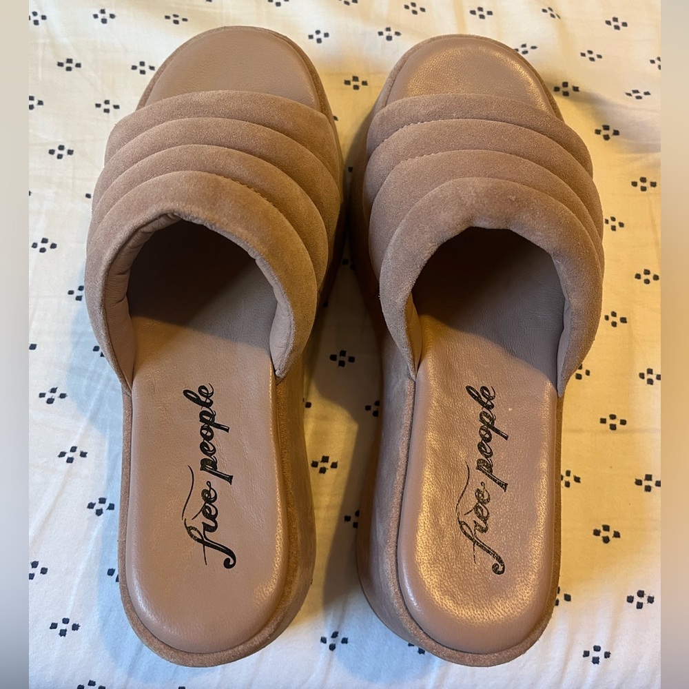 Free People Almost Paradise Platform Sandals in Tan/Beige - Size 38 / US 8-8.5 - Picture 7 of 7
